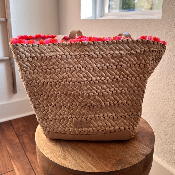 Spartina 449 Moreland Embroidered Straw Tote Bag NWT - Picture 6 of 10